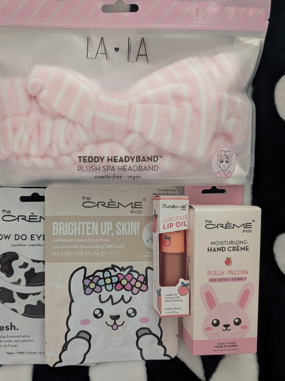 Peach Passion Moisturizing Hand Crème & Pink Teddy Headband Selfcare Spa Bundle